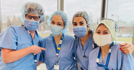 Nurses wearing their RN pins